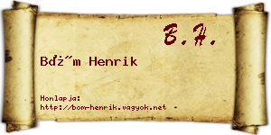 Böm Henrik névjegykártya